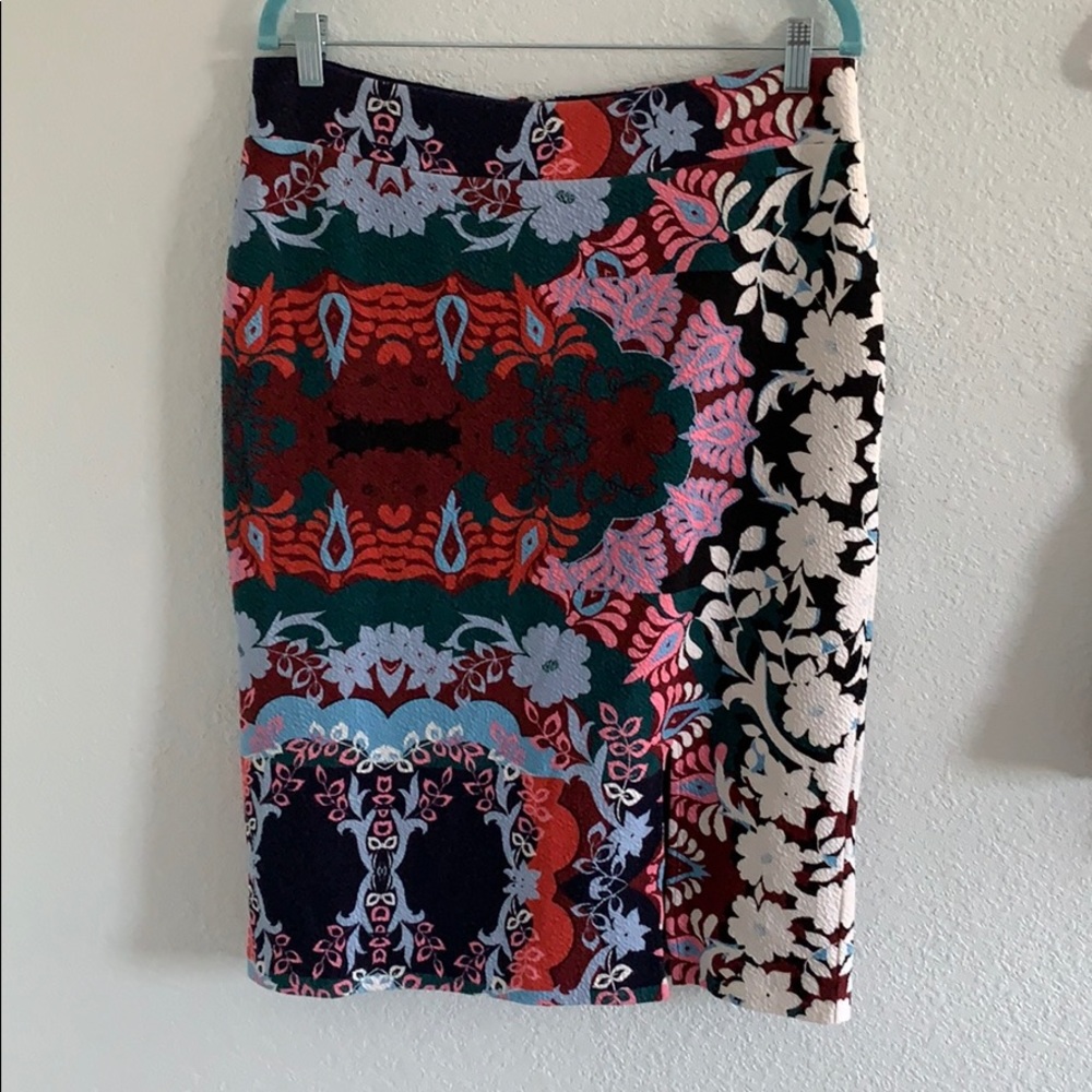 Anthropologie Maeve Knit Floral Skirt Large